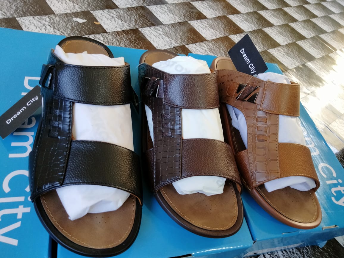 Dream City wide-strap croc-textured slides