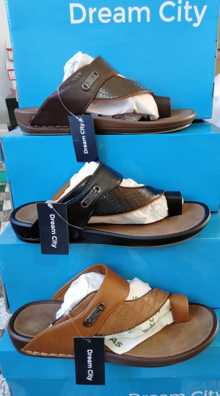 Dream City premium leather slides — three colors