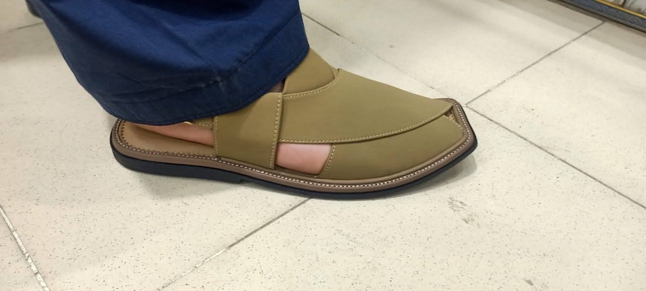 Olive Peshawari sandal — worn