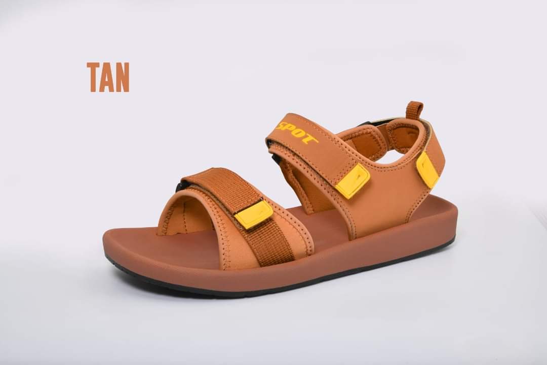 Tan sport sandal with adjustable straps