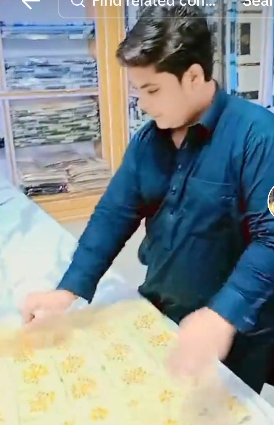 Browsing fabrics in store