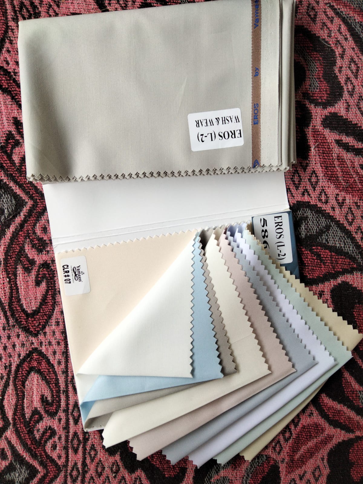 Yameen Eros L-2 wash & wear fabric — light pastels