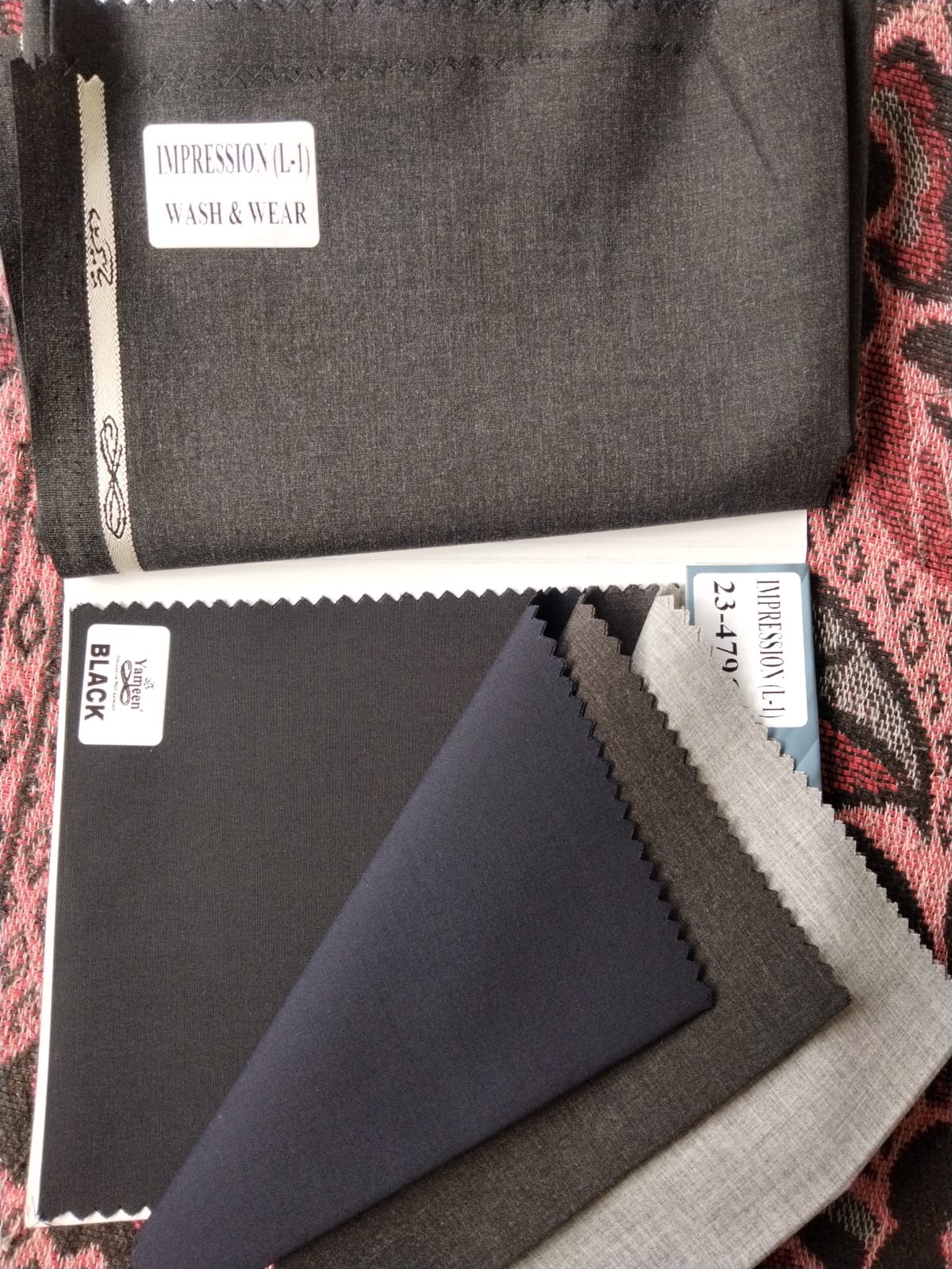 Yameen Impression L-1 wash & wear fabric — formal shades