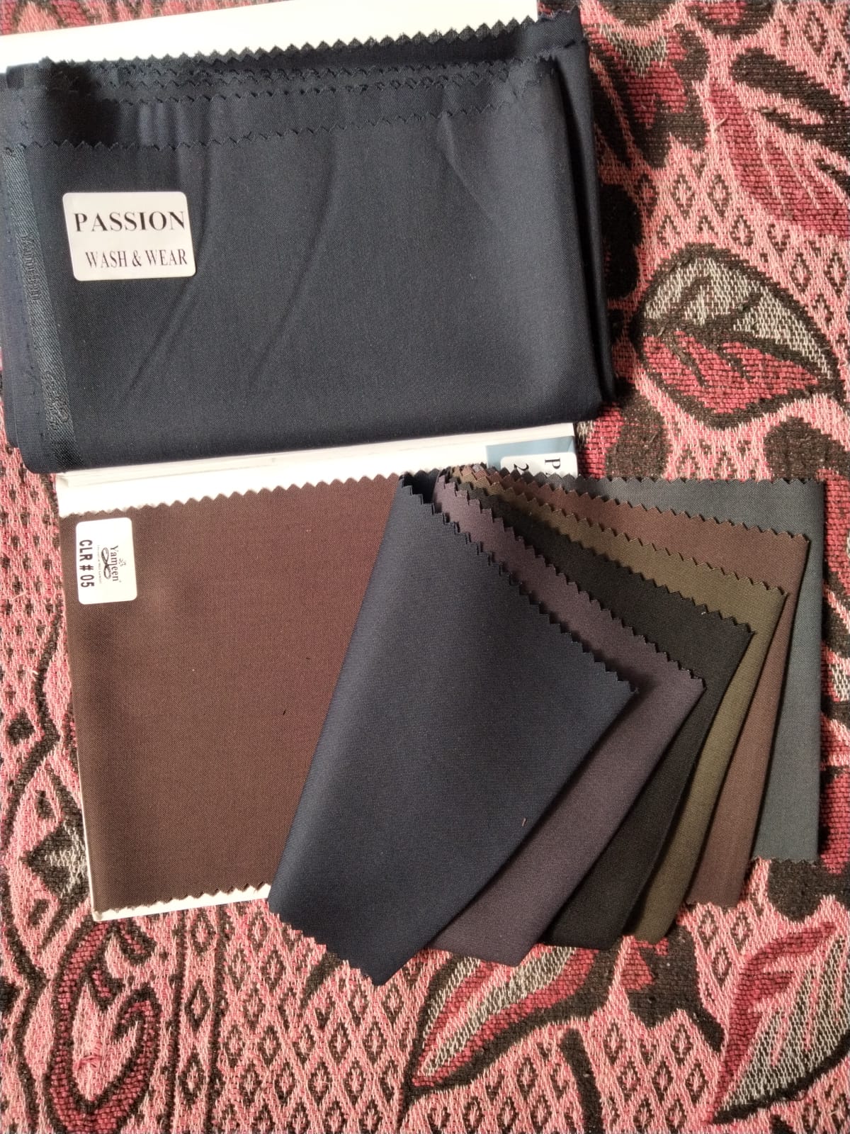 Yameen Passion wash & wear fabric — dark tones