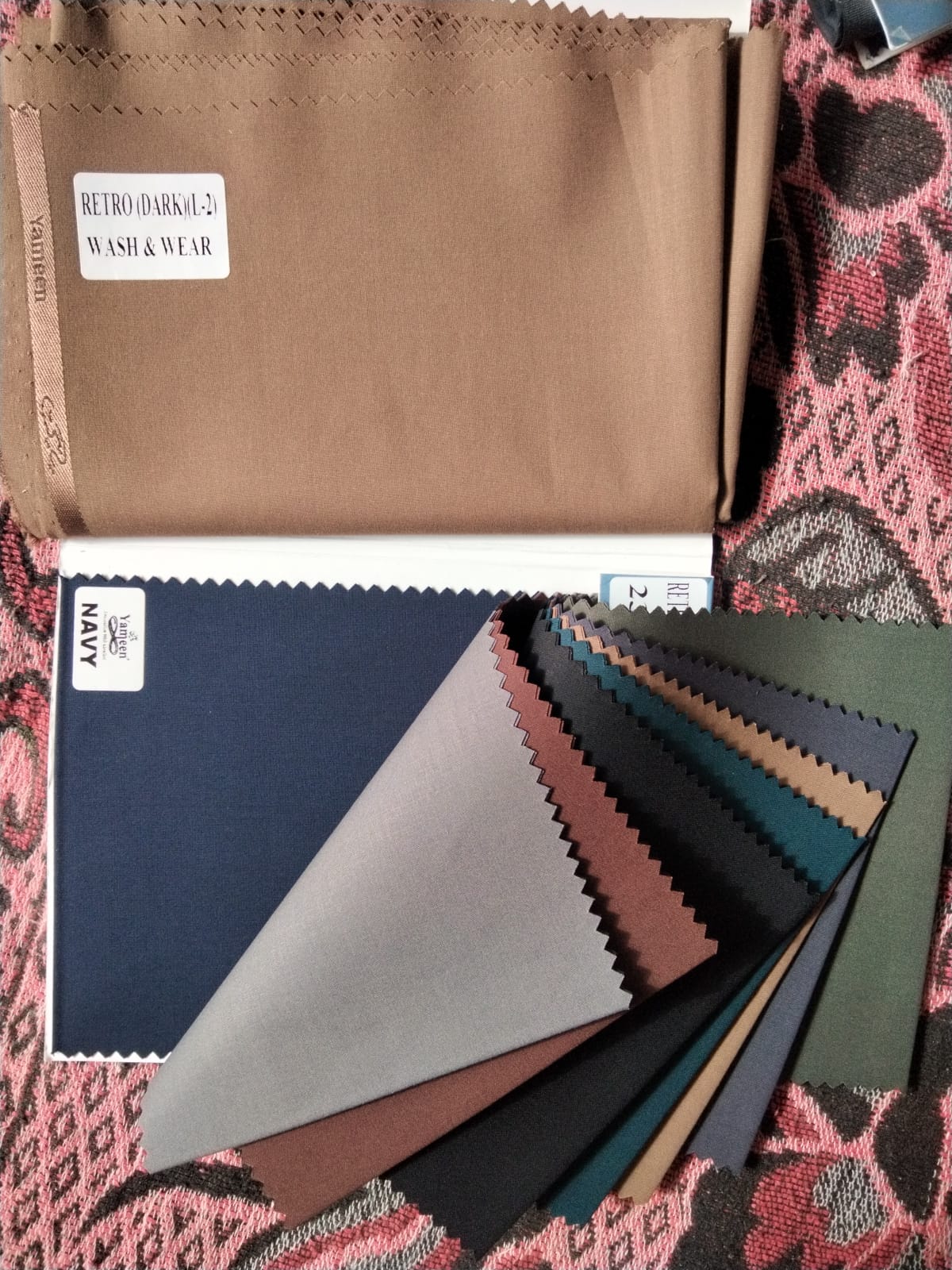 Yameen Retro Dark L-2 wash & wear fabric collection